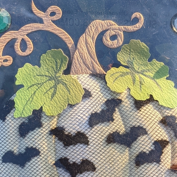 RARE Jolee's Vintage Lace Pumpkin Black Bats Halloween Harvest Scrapbook Sticker - Picture 2 of 6